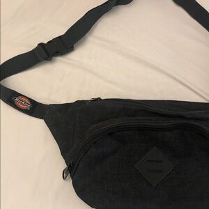 Dickies Black Canvas Waist Pack with Adjustable Strap